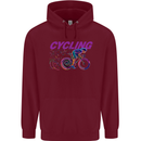 Funky Cycling Cyclist Bicycle Bike Cycle Childrens Kids Hoodie Maroon