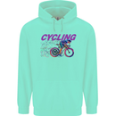 Funky Cycling Cyclist Bicycle Bike Cycle Childrens Kids Hoodie Peppermint
