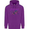 Funky Cycling Cyclist Bicycle Bike Cycle Childrens Kids Hoodie Purple