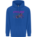 Funky Cycling Cyclist Bicycle Bike Cycle Childrens Kids Hoodie Royal Blue