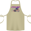 Funky Cycling Cyclist Bicycle Bike Cycle Cotton Apron 100% Organic Khaki