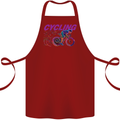 Funky Cycling Cyclist Bicycle Bike Cycle Cotton Apron 100% Organic Maroon