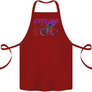 Funky Cycling Cyclist Bicycle Bike Cycle Cotton Apron 100% Organic Maroon