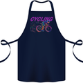 Funky Cycling Cyclist Bicycle Bike Cycle Cotton Apron 100% Organic Navy Blue