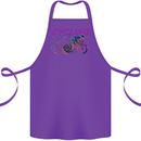 Funky Cycling Cyclist Bicycle Bike Cycle Cotton Apron 100% Organic Purple