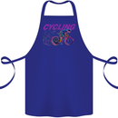 Funky Cycling Cyclist Bicycle Bike Cycle Cotton Apron 100% Organic Royal Blue