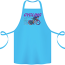 Funky Cycling Cyclist Bicycle Bike Cycle Cotton Apron 100% Organic Turquoise