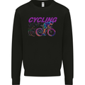 Funky Cycling Cyclist Bicycle Bike Cycle Kids Sweatshirt Jumper Black