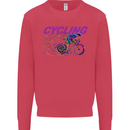 Funky Cycling Cyclist Bicycle Bike Cycle Kids Sweatshirt Jumper Heliconia