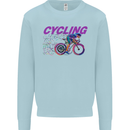 Funky Cycling Cyclist Bicycle Bike Cycle Kids Sweatshirt Jumper Light Blue