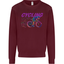Funky Cycling Cyclist Bicycle Bike Cycle Kids Sweatshirt Jumper Maroon