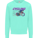 Funky Cycling Cyclist Bicycle Bike Cycle Kids Sweatshirt Jumper Peppermint
