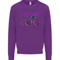Funky Cycling Cyclist Bicycle Bike Cycle Kids Sweatshirt Jumper Purple