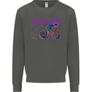 Funky Cycling Cyclist Bicycle Bike Cycle Kids Sweatshirt Jumper Storm Grey