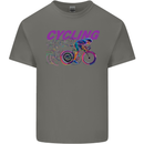 Funky Cycling Cyclist Bicycle Bike Cycle Kids T-Shirt Childrens Charcoal