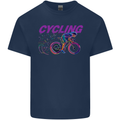 Funky Cycling Cyclist Bicycle Bike Cycle Mens Cotton T-Shirt Tee Top Navy Blue