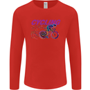 Funky Cycling Cyclist Bicycle Bike Cycle Mens Long Sleeve T-Shirt Red