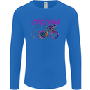 Funky Cycling Cyclist Bicycle Bike Cycle Mens Long Sleeve T-Shirt Royal Blue