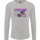 Funky Cycling Cyclist Bicycle Bike Cycle Mens Long Sleeve T-Shirt Sports Grey