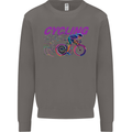 Funky Cycling Cyclist Bicycle Bike Cycle Mens Sweatshirt Jumper Charcoal