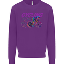 Funky Cycling Cyclist Bicycle Bike Cycle Mens Sweatshirt Jumper Purple