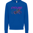 Funky Cycling Cyclist Bicycle Bike Cycle Mens Sweatshirt Jumper Royal Blue