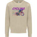 Funky Cycling Cyclist Bicycle Bike Cycle Mens Sweatshirt Jumper Sand