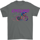 Funky Cycling Cyclist Bicycle Bike Cycle Mens T-Shirt Cotton Gildan Charcoal