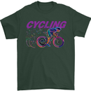 Funky Cycling Cyclist Bicycle Bike Cycle Mens T-Shirt Cotton Gildan Forest Green