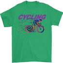 Funky Cycling Cyclist Bicycle Bike Cycle Mens T-Shirt Cotton Gildan Irish Green