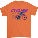 Funky Cycling Cyclist Bicycle Bike Cycle Mens T-Shirt Cotton Gildan Orange