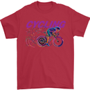 Funky Cycling Cyclist Bicycle Bike Cycle Mens T-Shirt Cotton Gildan Red