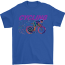 Funky Cycling Cyclist Bicycle Bike Cycle Mens T-Shirt Cotton Gildan Royal Blue