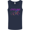 Funky Cycling Cyclist Bicycle Bike Cycle Mens Vest Tank Top Navy Blue