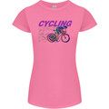 Funky Cycling Cyclist Bicycle Bike Cycle Womens Petite Cut T-Shirt Azalea