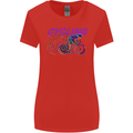 Funky Cycling Cyclist Bicycle Bike Cycle Womens Wider Cut T-Shirt Red