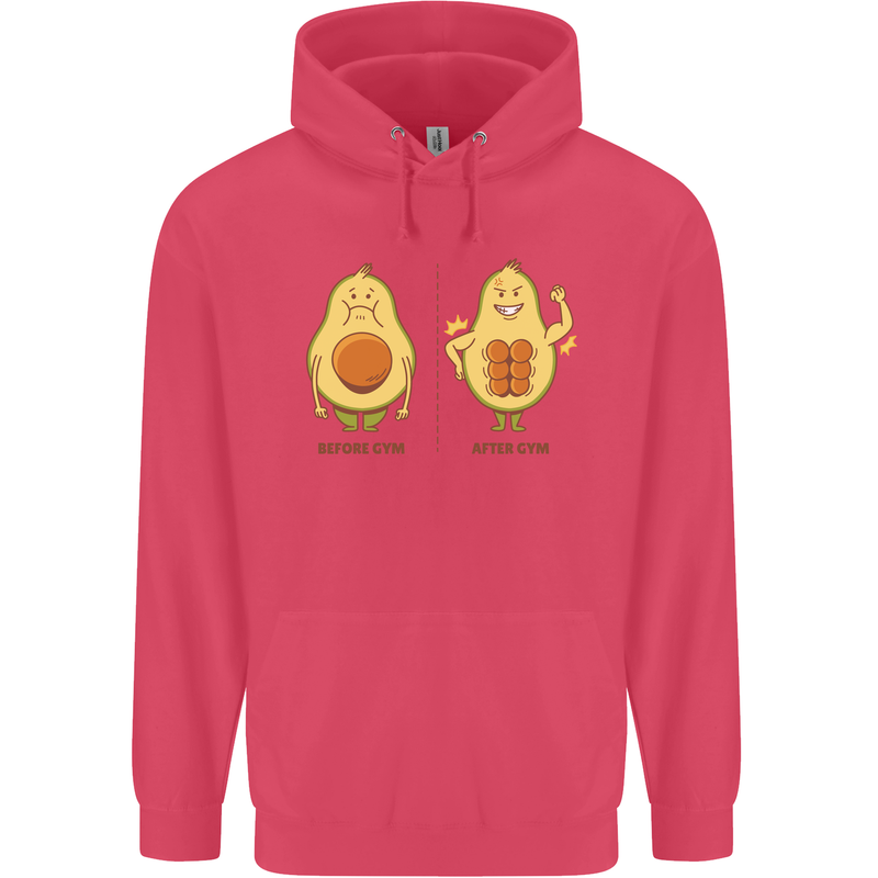 Funny Advacado Gym Bodybuilding Fitness Childrens Kids Hoodie Heliconia