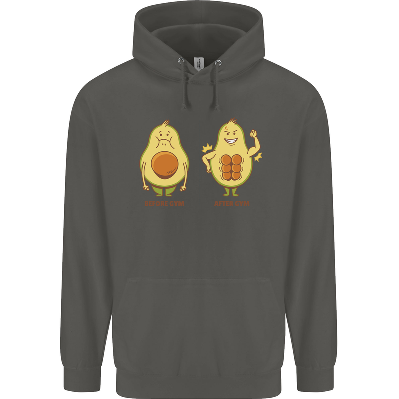 Funny Advacado Gym Bodybuilding Fitness Childrens Kids Hoodie Storm Grey