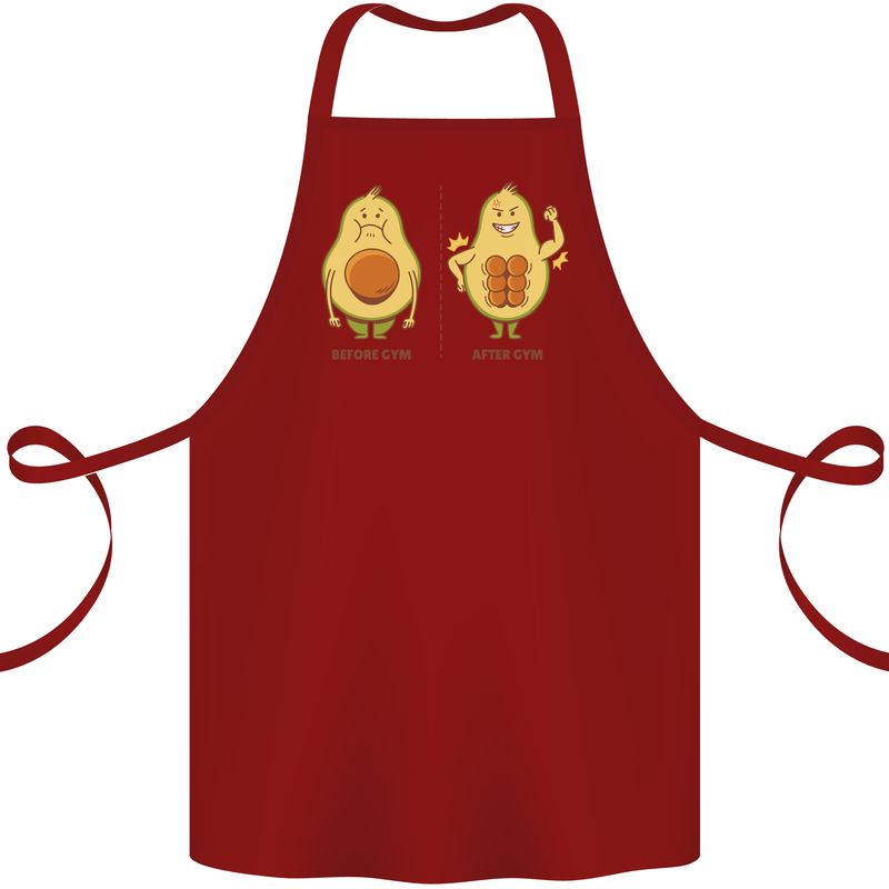 Funny Advacado Gym Bodybuilding Fitness Cotton Apron 100% Organic Maroon