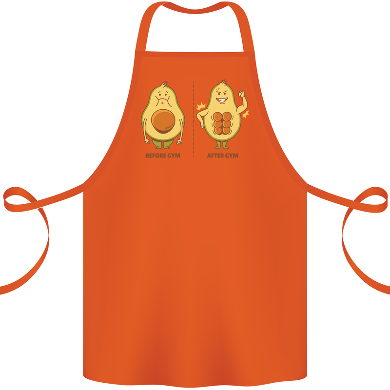 Funny Advacado Gym Bodybuilding Fitness Cotton Apron 100% Organic Orange