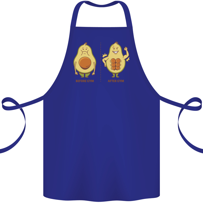 Funny Advacado Gym Bodybuilding Fitness Cotton Apron 100% Organic Royal Blue