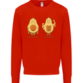 Funny Advacado Gym Bodybuilding Fitness Kids Sweatshirt Jumper Bright Red