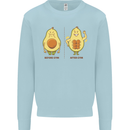 Funny Advacado Gym Bodybuilding Fitness Kids Sweatshirt Jumper Light Blue