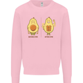 Funny Advacado Gym Bodybuilding Fitness Kids Sweatshirt Jumper Light Pink