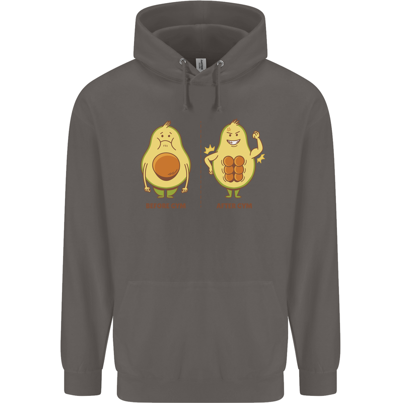 Funny Advacado Gym Bodybuilding Fitness Mens 80% Cotton Hoodie Charcoal