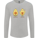 Funny Advacado Gym Bodybuilding Fitness Mens Long Sleeve T-Shirt Sports Grey