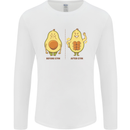 Funny Advacado Gym Bodybuilding Fitness Mens Long Sleeve T-Shirt White