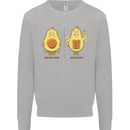 Funny Advacado Gym Bodybuilding Fitness Mens Sweatshirt Jumper Sports Grey