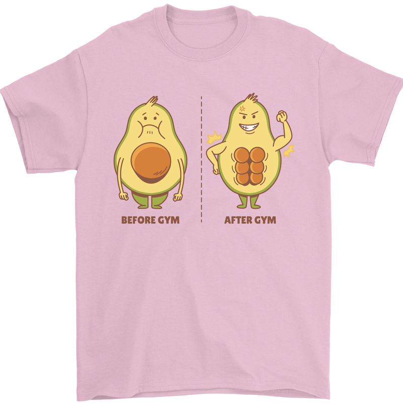 Funny Advacado Gym Bodybuilding Fitness Mens T-Shirt Cotton Gildan Light Pink