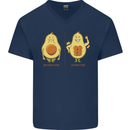 Funny Advacado Gym Bodybuilding Fitness Mens V-Neck Cotton T-Shirt Navy Blue
